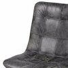 Homeroots Black Leather Seat with Black Metal Frame Dining Chair 380423